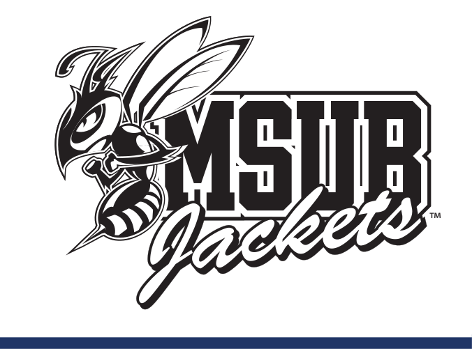 MSUB Athletics mascot Jackets wordmark lockup, black variant, cell 12
