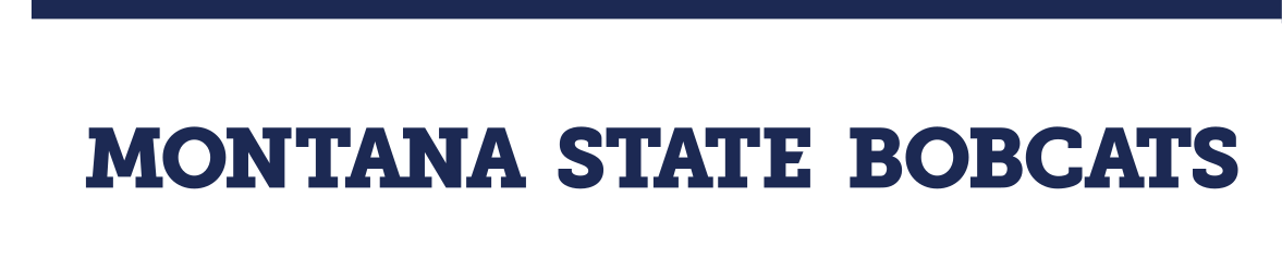MONTANA STATE BOBCATS wordmark, horizontal blue variant, cell 20