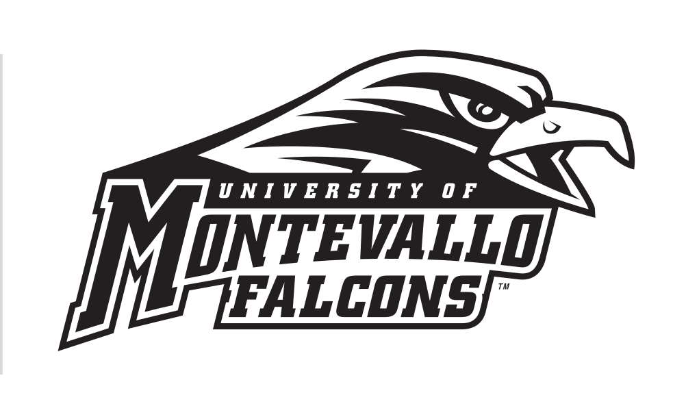 University of Montevallo Falcons logo, black and white variant, cell 2
