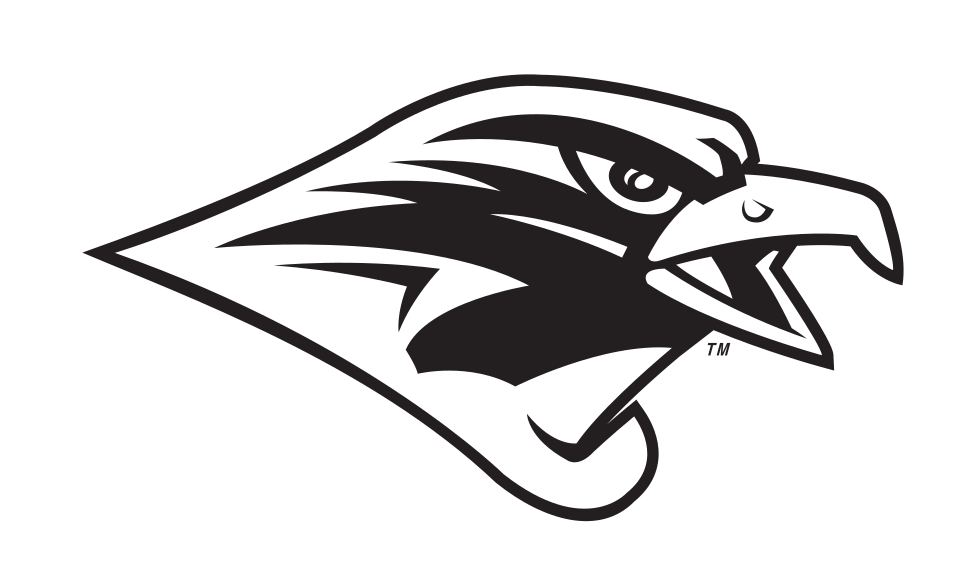 University of Montevallo Falcons mascot head, black and white variant, cell 4