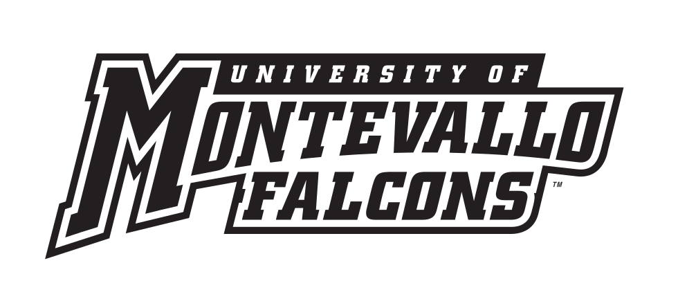 University of Montevallo Falcons wordmark, black and white variant, cell 6