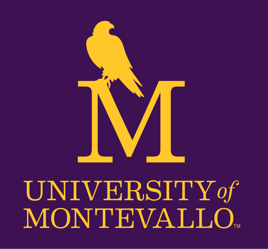 University of Montevallo institutional logo, gold on purple variant, cell 11