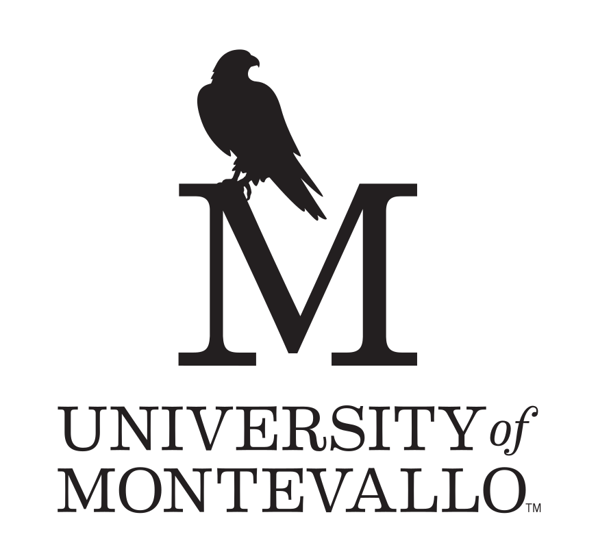 University of Montevallo institutional logo, black on white variant, cell 12