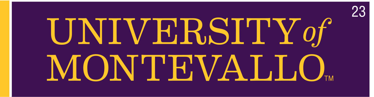 wordmark, stacked, gold on purple variant, cell 23