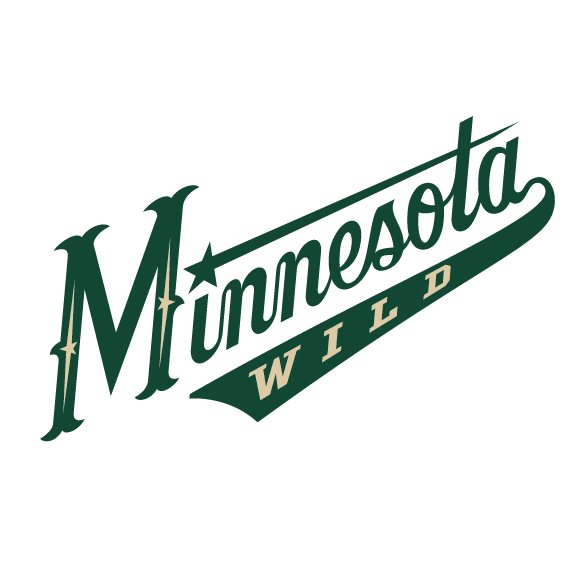 Minnesota Wild wordmark, print version without R, white background variant