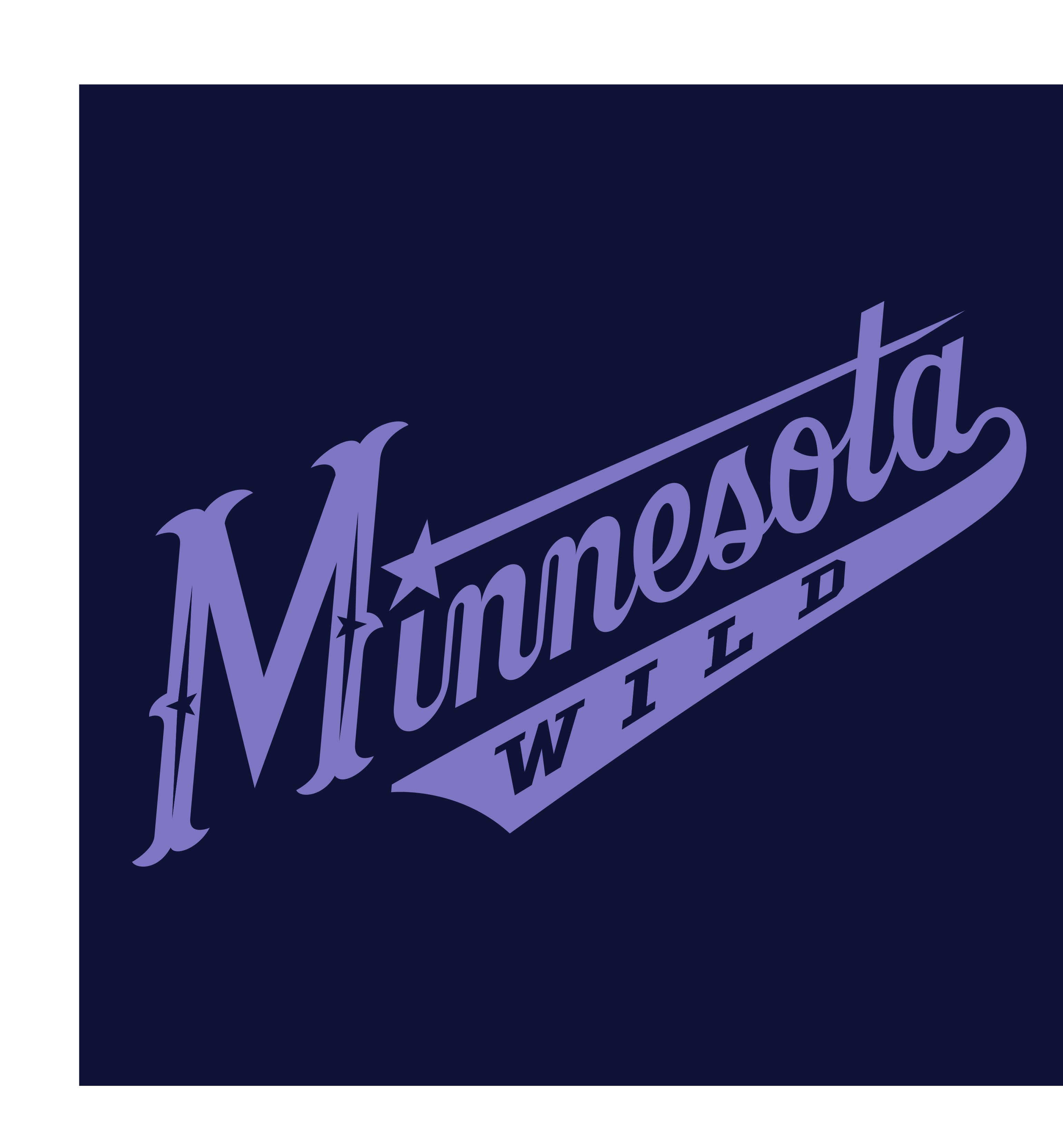 Minnesota Wild wordmark, dark version without R, dark blue background variant