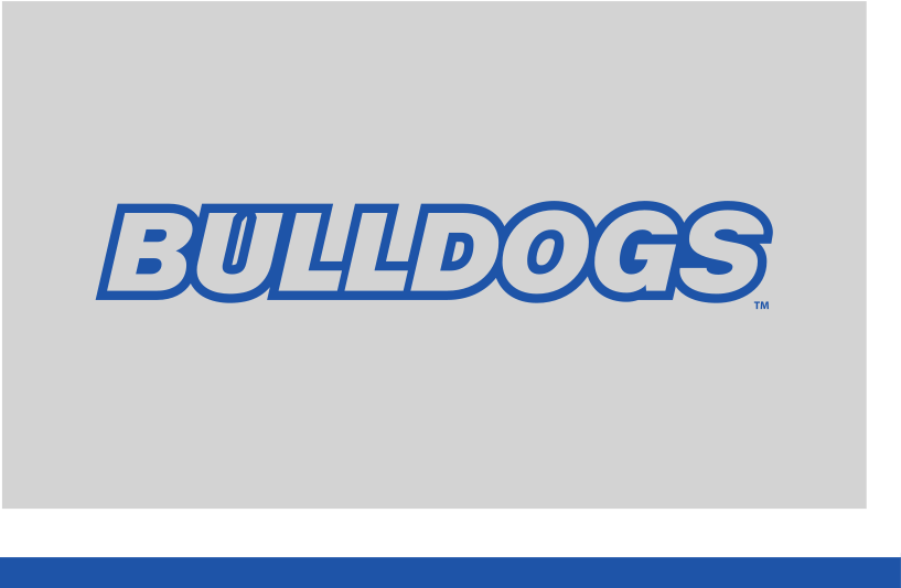 Bulldogs wordmark, blue on grey variant, cell 44