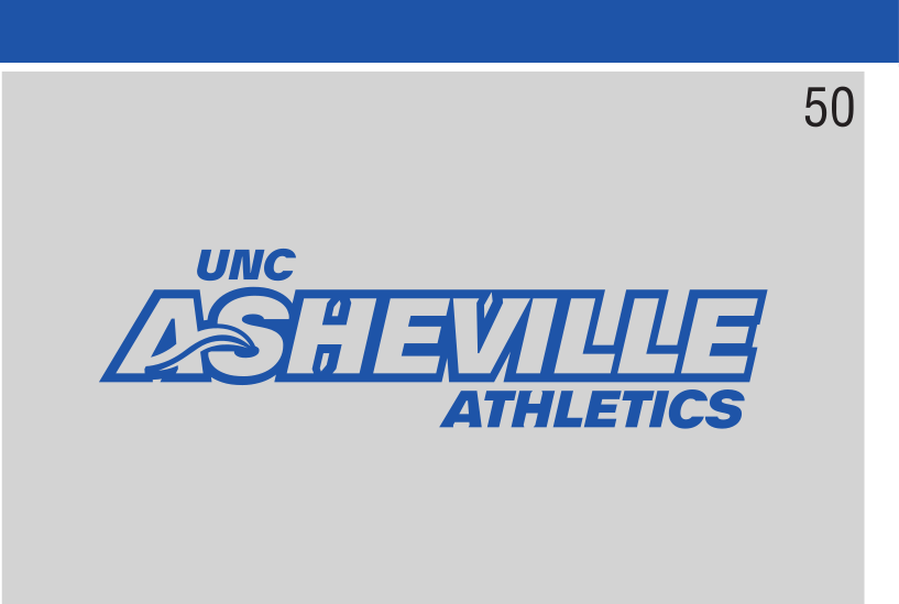 UNC Asheville Athletics wordmark, blue on grey variant, cell 50