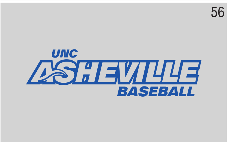 UNC Asheville Baseball wordmark, blue on grey variant, cell 56