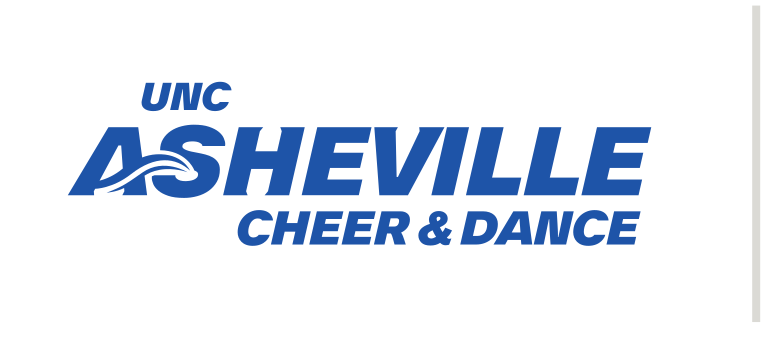 UNC Asheville Cheer & Dance wordmark, blue variant, cell 75