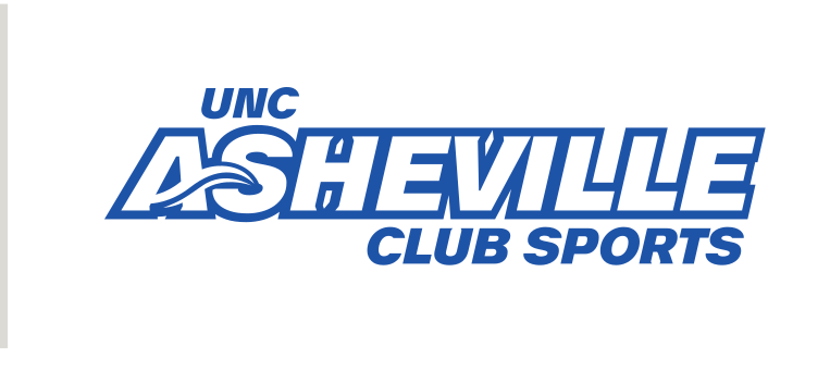 UNC Asheville Club Sports wordmark, blue with white outline variant, cell 78