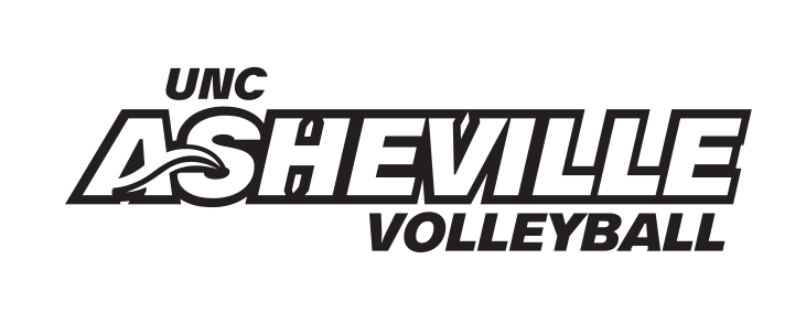 UNC Asheville Volleyball wordmark, black/white variant, cell 155