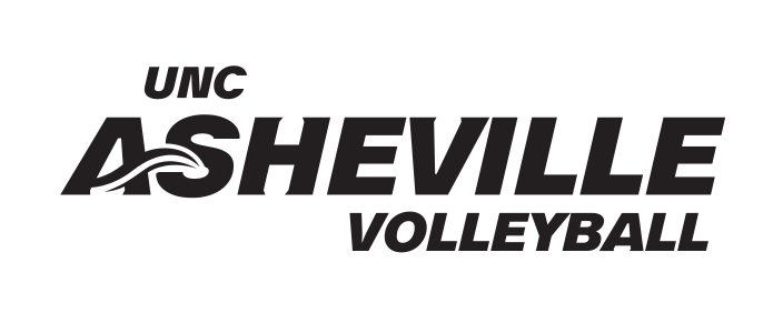 UNC Asheville Volleyball wordmark, black/white variant, cell 160