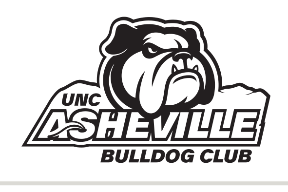 UNC Asheville Bulldog Club mascot logo, black/white variant, cell 177