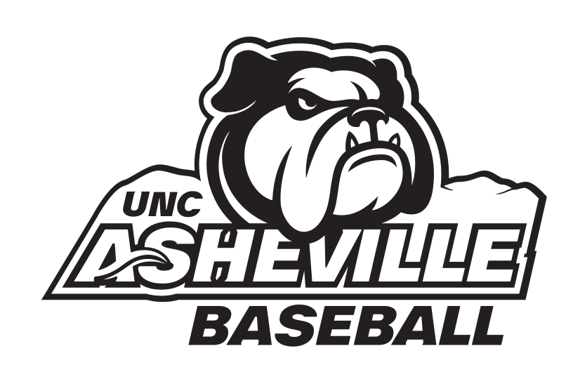 UNC Asheville Bulldog, Baseball black outline on white variant, cell 185