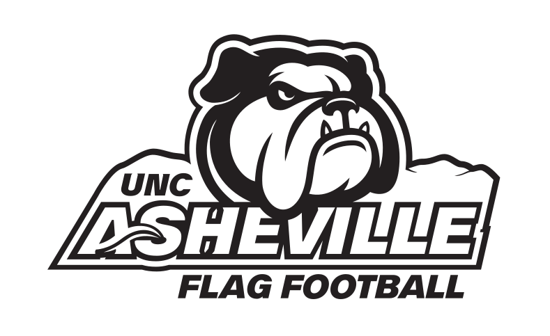 UNC Asheville Bulldog, Flag Football, black/white on white variant, cell 233