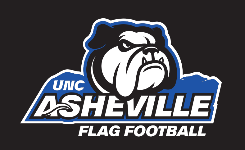 UNC Asheville Bulldog, Flag Football, color on black variant, cell 236