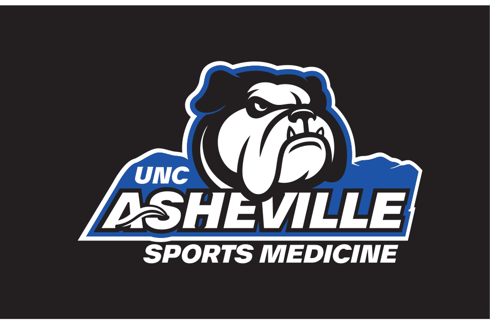 UNC Asheville Bulldog, Sports Medicine, full color, white text variant, cell 284