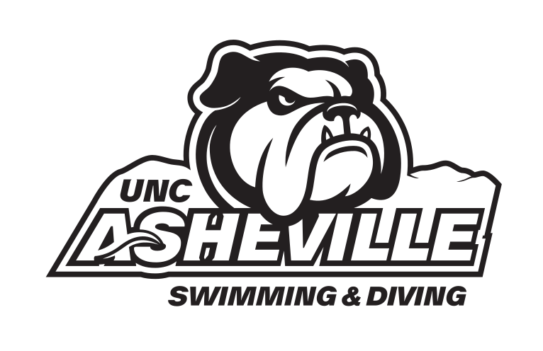 UNC Asheville Bulldog, Swimming & Diving, black/white variant, cell 297