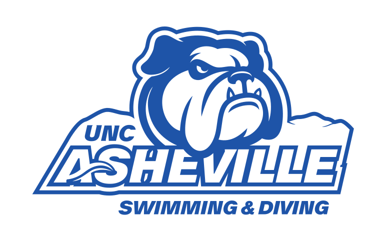 UNC Asheville Bulldog, Swimming & Diving, blue outline variant, cell 301