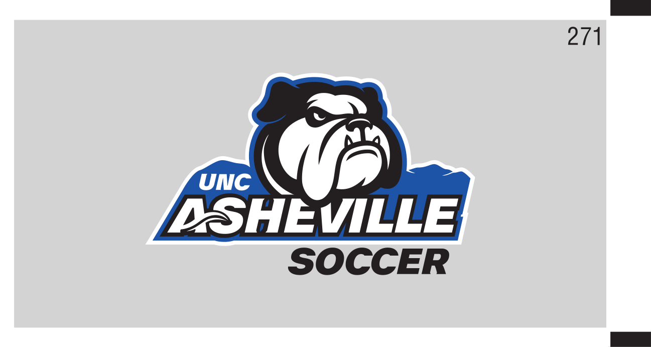 UNC Asheville Bulldog with SOCCER wordmark, full color on gray variant, cell 271