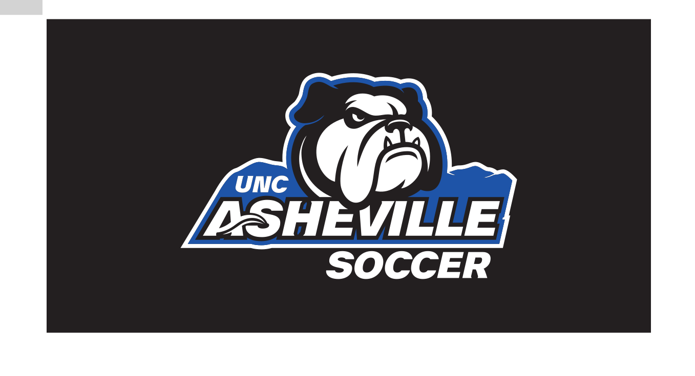 UNC Asheville Bulldog with SOCCER wordmark, full color on black variant, cell 276