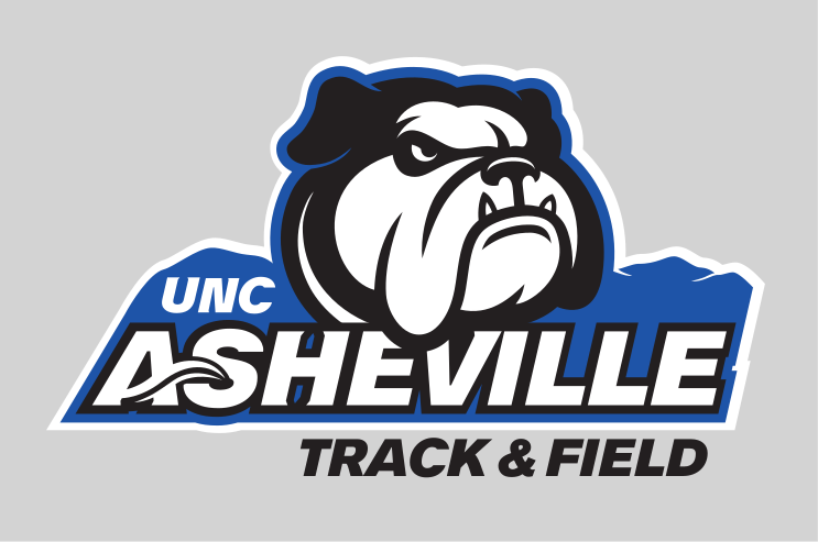Bulldog head with UNC Asheville and Track & Field, full color variant, cell 311