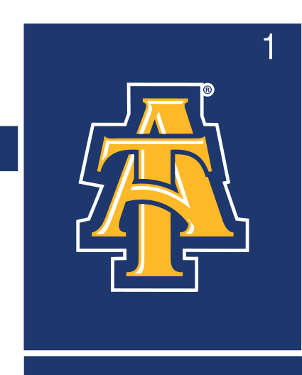 Letter Mark A&T, full color on navy variant, cell 12