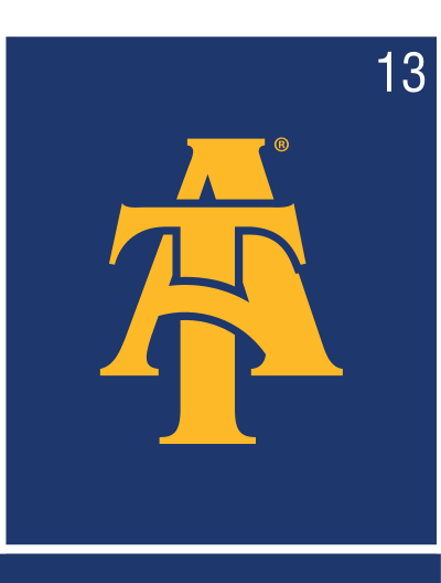 Letter Mark A&T, gold on navy variant, cell 13