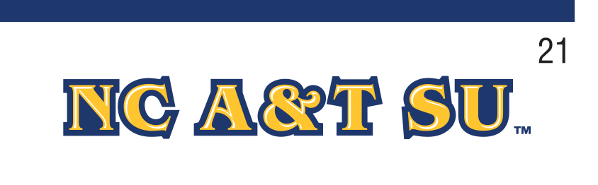 Wordmark NC A&T SU, full color variant, cell 21