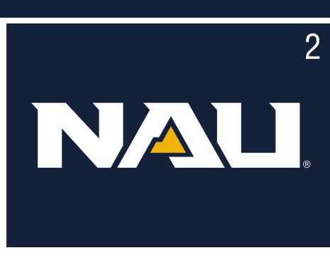 NAU lettermark, white on blue variant, cell 2