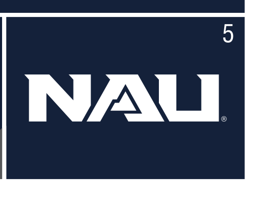 NAU lettermark, white on blue variant, cell 5