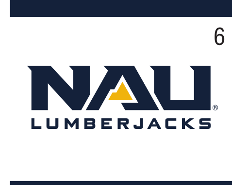 NAU LUMBERJACKS lockup, blue/gold on white variant, cell 6