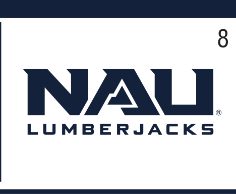 NAU LUMBERJACKS lockup, blue/gold on white variant, cell 8
