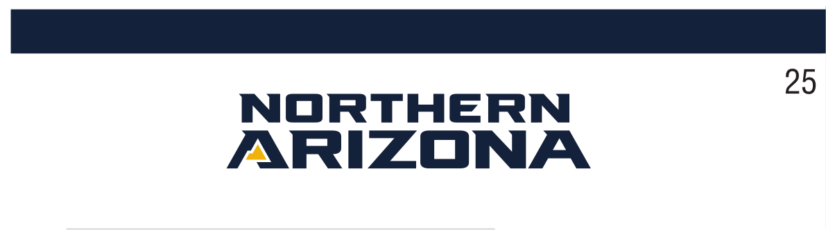 NORTHERN ARIZONA UNIVERSITY wordmark, blue on white variant, cell 25