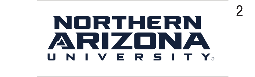 NORTHERN ARIZONA UNIVERSITY wordmark, blue on white variant, cell 27