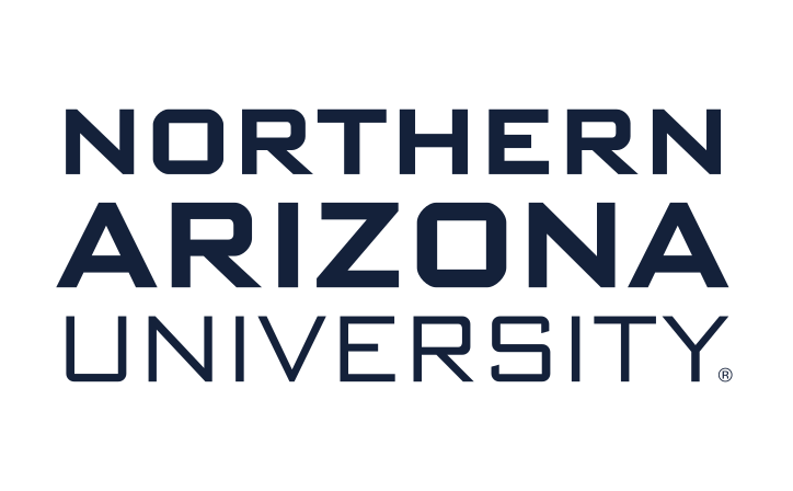 Northern Arizona University wordmark, stacked blue/black variant, cell 60