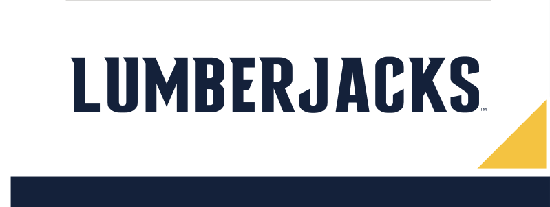 LUMBERJACKS wordmark, blue on white variant, cell 30