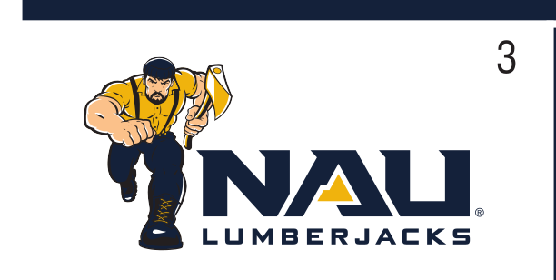 Mascot NAU LUMBERJACKS lockup, color on white variant, cell 33