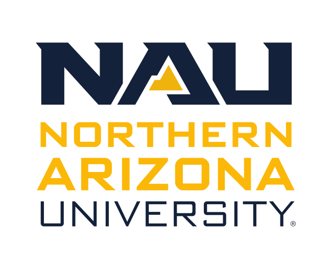 NAU logo, stacked blue/gold variant, cell 44