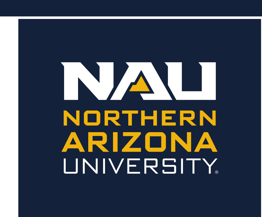 NAU logo, stacked gold on blue variant, cell 45