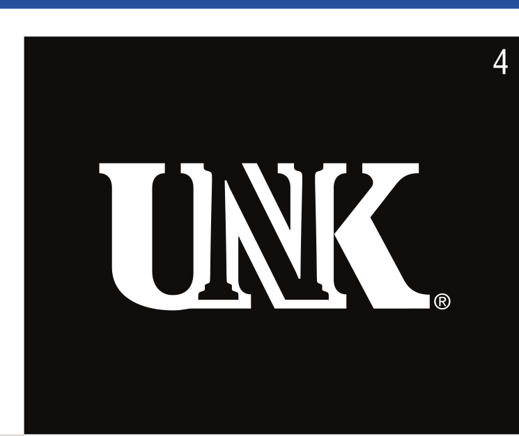 UNK lettermark, white on black variant, cell 4