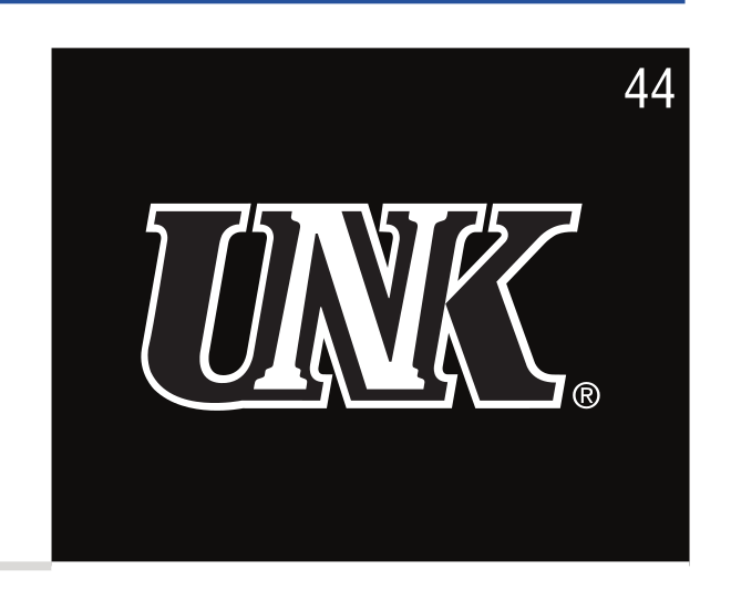 UNK lettermark, white on black variant, cell 44