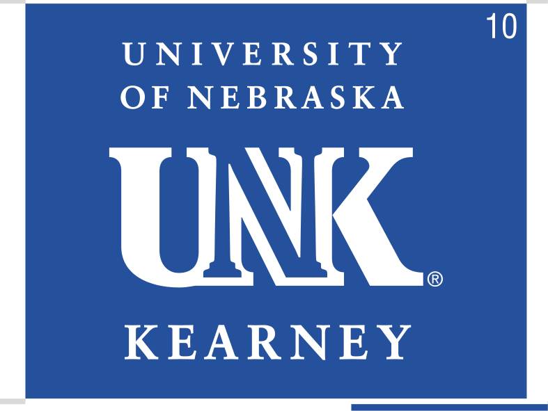 UNK stacked lockup, white on blue variant, cell 10