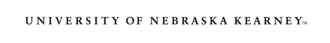University of Nebraska Kearney wordmark (all caps), black variant, cell 19
