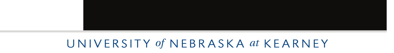 University of Nebraska at Kearney wordmark (italic), blue variant, cell 29