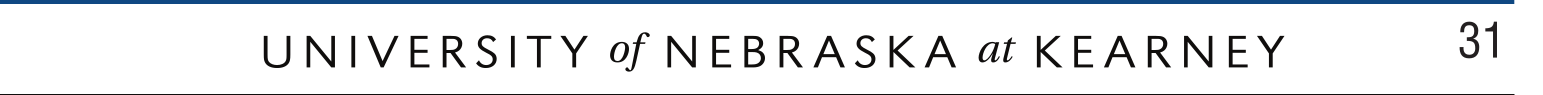 University of Nebraska at Kearney wordmark (italic), black variant, cell 31