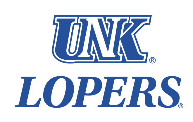 UNK Lopers wordmark, blue on white variant, cell 53