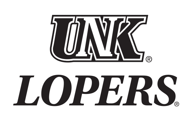 UNK Lopers wordmark, black on white variant, cell 55