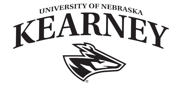 University of Nebraska Kearney lockup, black on white variant, cell 58